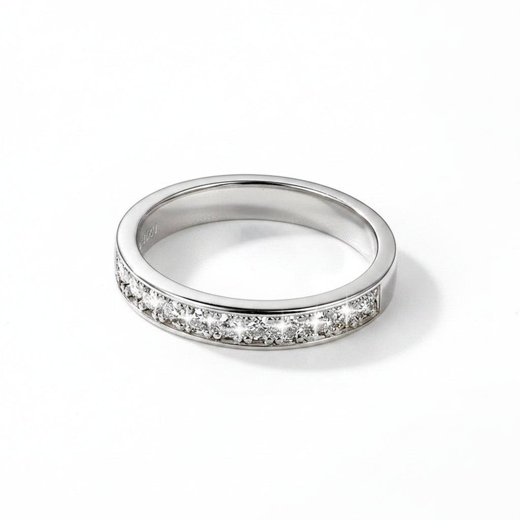 14K Gold Filled Moissanite Half Eternity Ring 2mm – VK. Diamonds