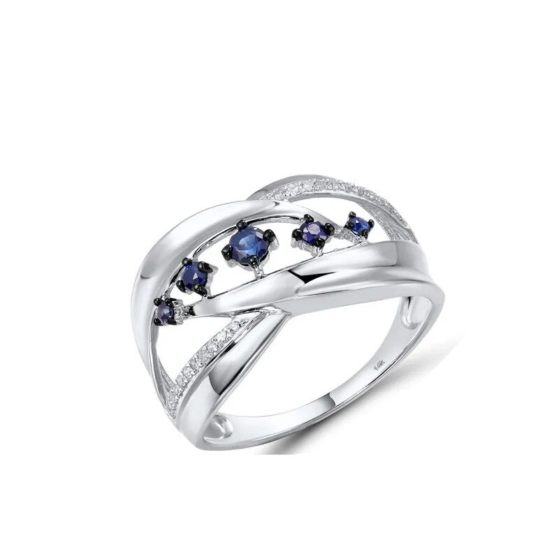 Bague En Or Blanc 14 Carats (585) Avec Diamants Noirs - Taille 56 - 0,25 Ct - Neuf étiqueté