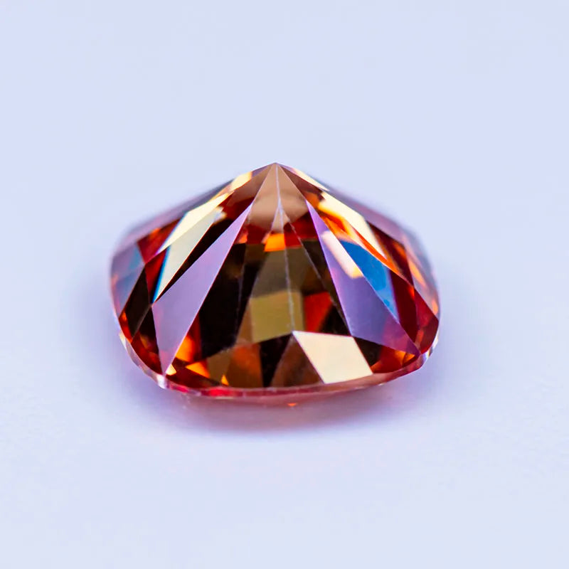Loose Moissanite. Cushion Cut. Watermelon Red Color. 1.0 To 3.0 Carat.