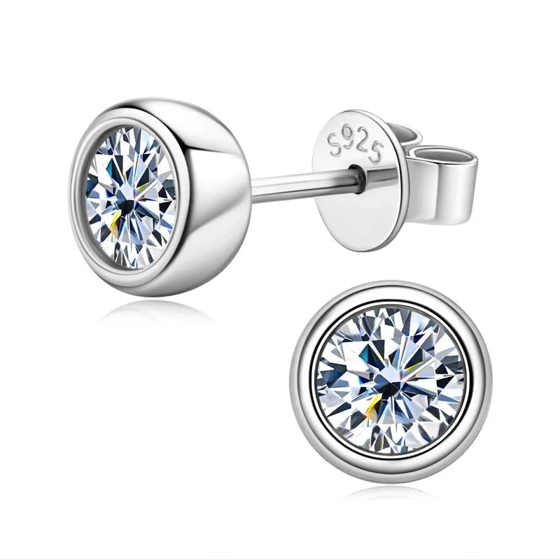 Genuine Moissanite Silver on sale Earrings