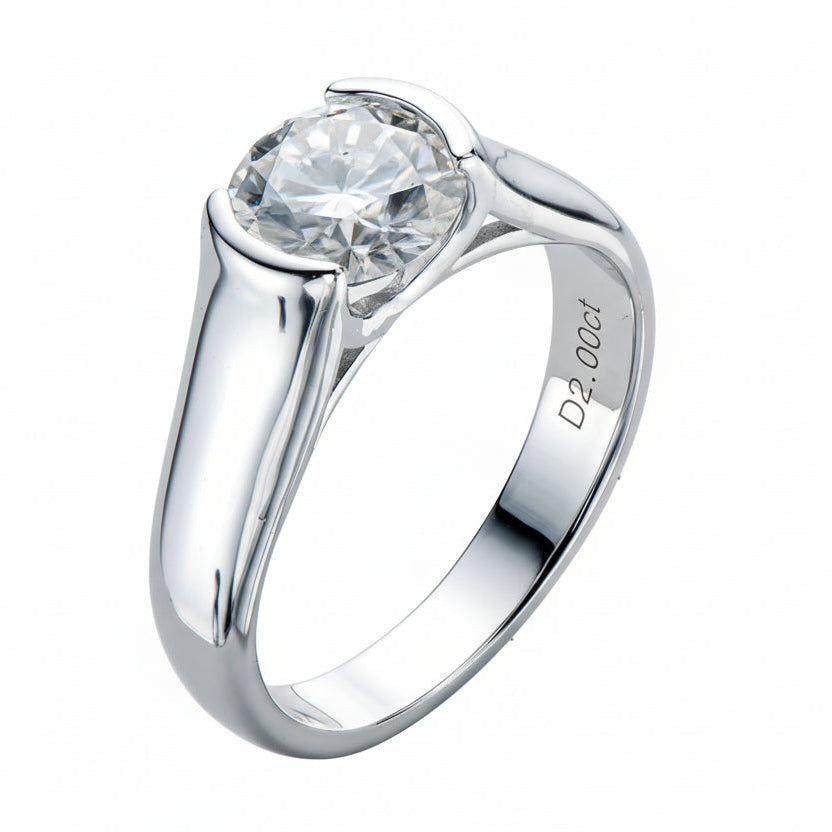 1CT Simulated Diamond Ring In 18K White Gold Plated - Wedding Engagement Ring, Size 6-9