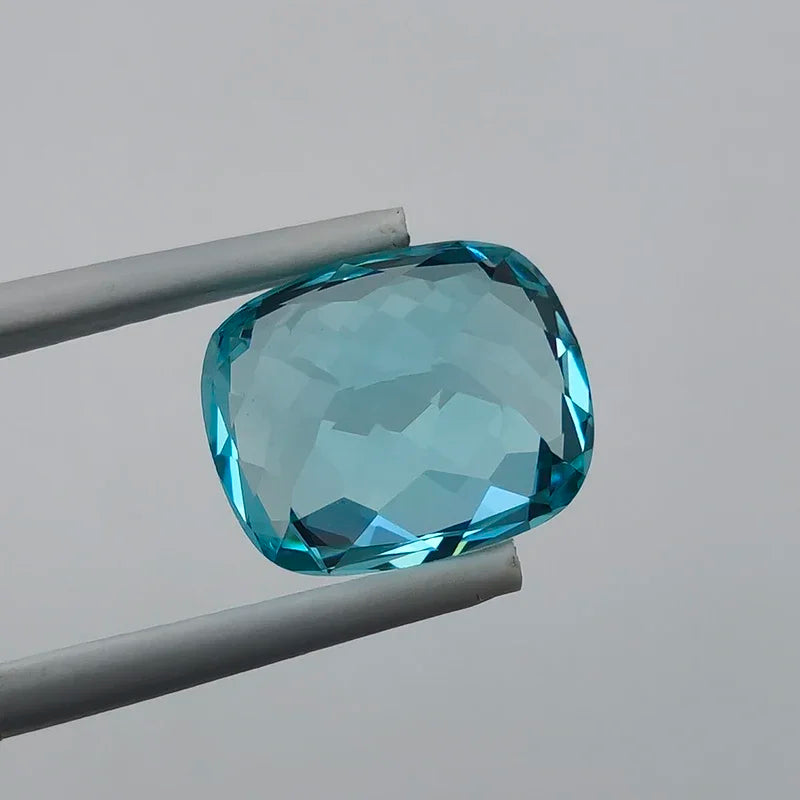 Paraiba. Cushion Cut Gemstone. Lab Created Tourmaline. 1.25 To 8.50 Carat.