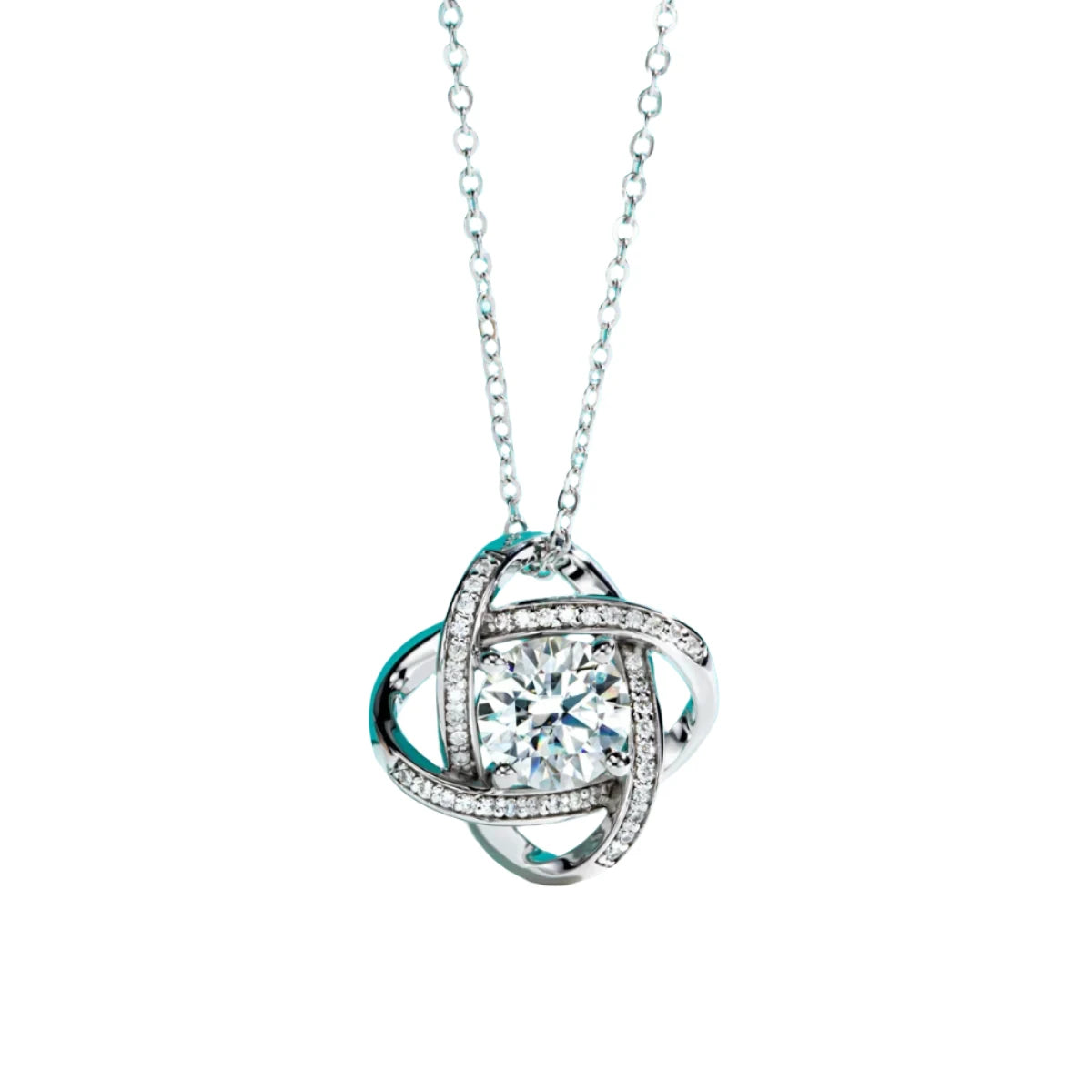 Collier avec pendentif en diamant Moissanite couleur D de 3,0