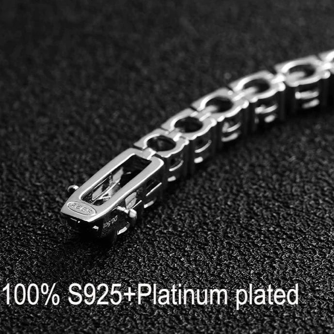 Moissanite Tennis Bracelets. Black Color. 3mm To 6.5mm Gemstones.