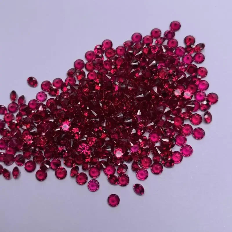 Loose Ruby. Small Sizes 0.8mm To 3.0mm. Round Shape. Lab-Grown Ruby.