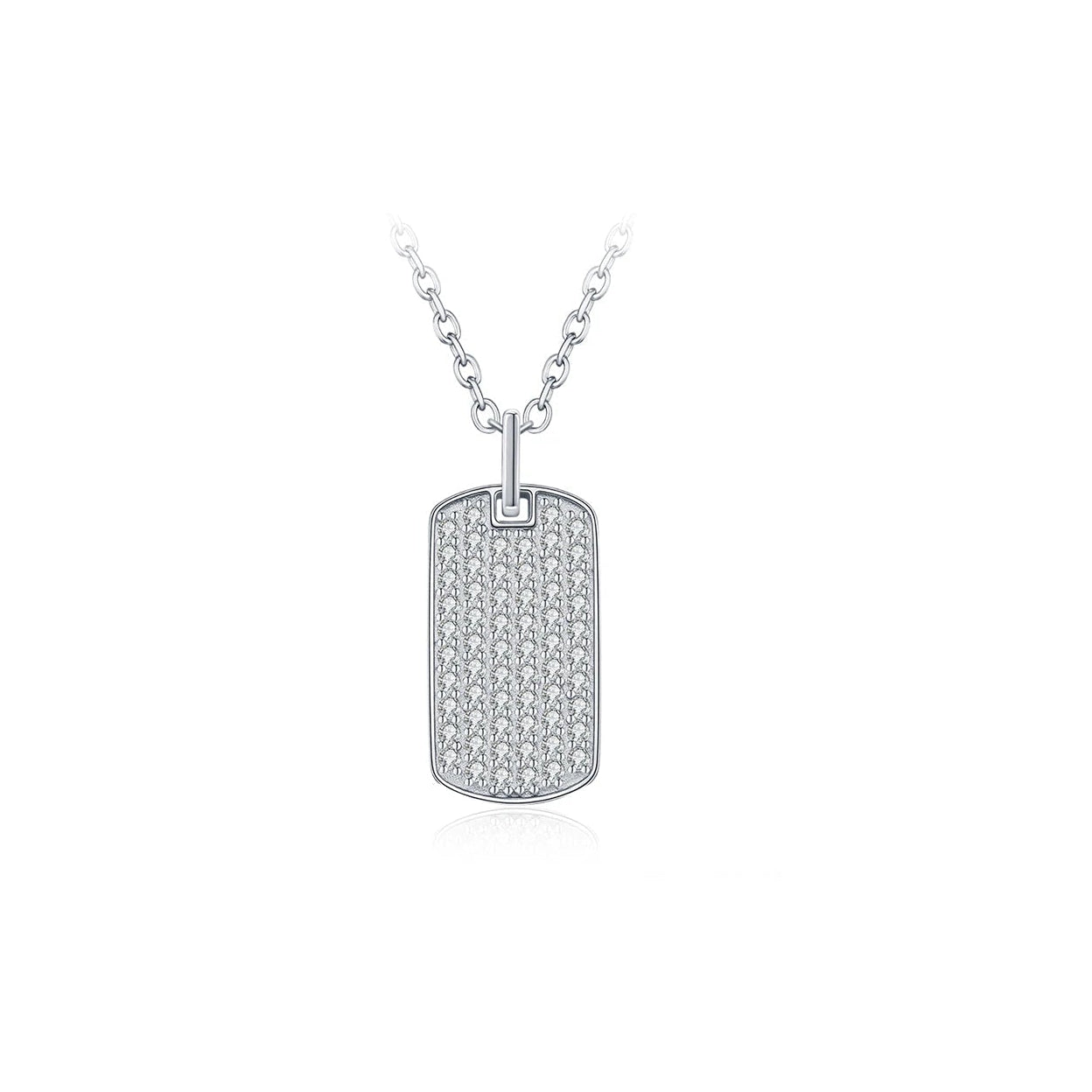 Moissanite Dog Tag Pendant 925 Silver | D VVS1 Iced Out Necklace