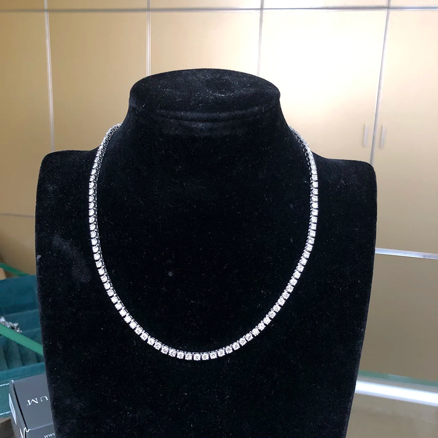 Collier de tennis unisexe en diamant rond de laboratoire mm 0,10 ct  chaque - Main Image