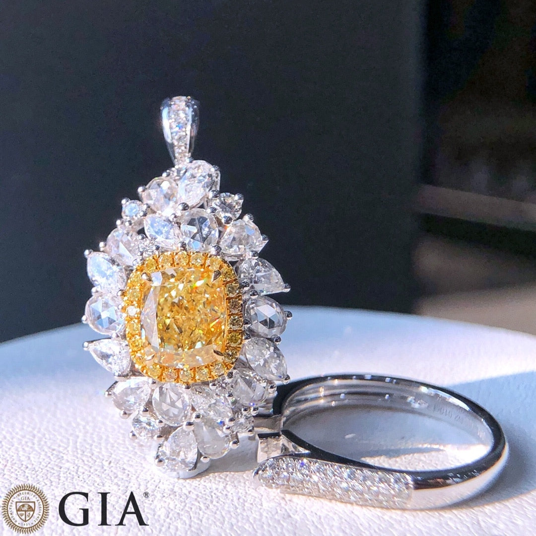 Fancy Yellow Diamond Engagement Luxury Diamond Jewelry – VK