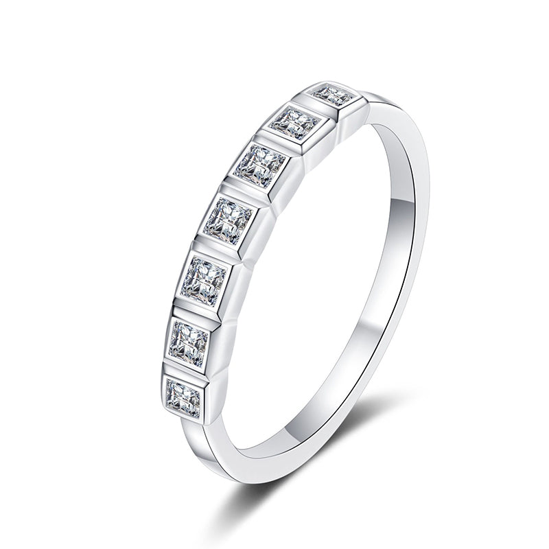 Princess Cut. Moissanite Rings. 0.56 Carat. D VVS1.