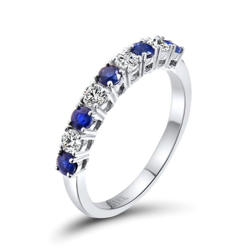 Womens blue sapphire wedding on sale band