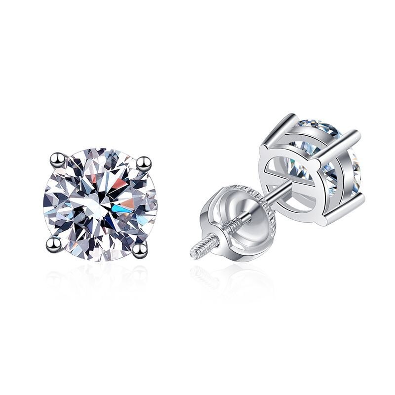 Genuine deals Moissanite Silver Earrings