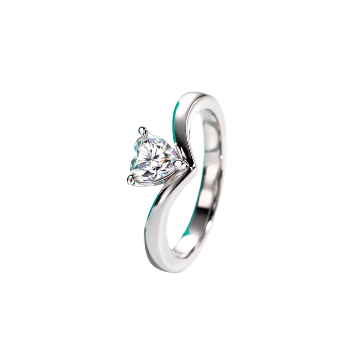 0.6ct heart cut moissanite engagement ring with certificate