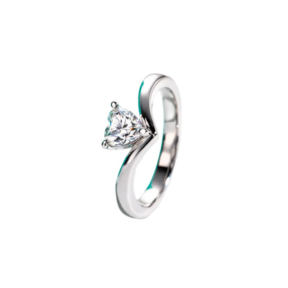 0.6ct heart cut moissanite engagement ring with certificate