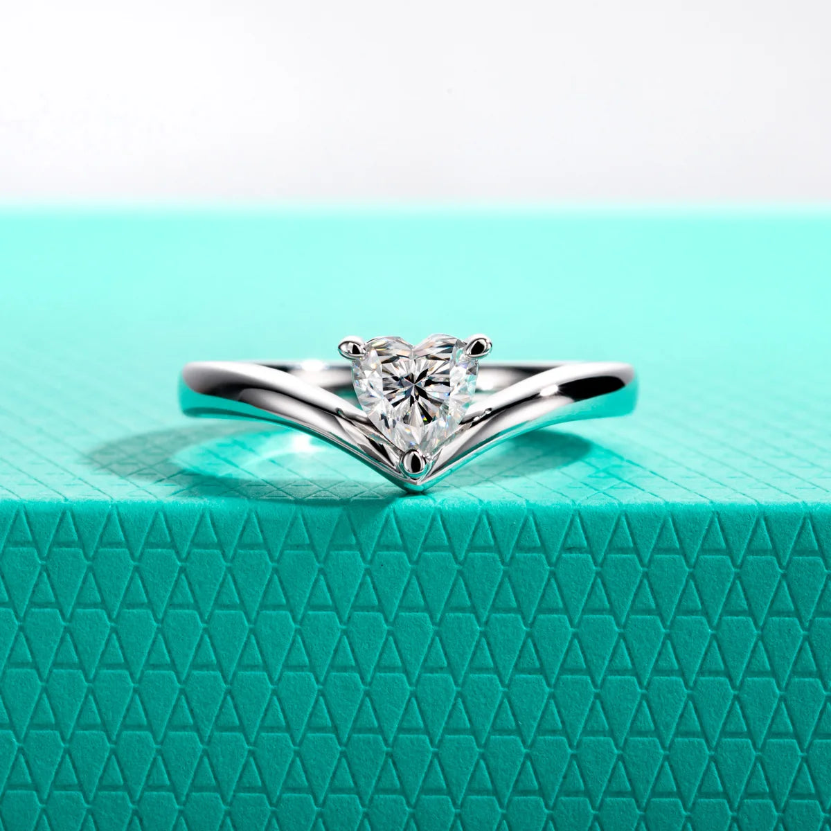 0.6ct heart cut moissanite engagement ring with certificate