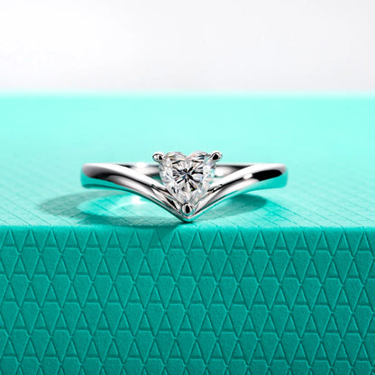 0.6ct heart cut moissanite engagement ring with certificate