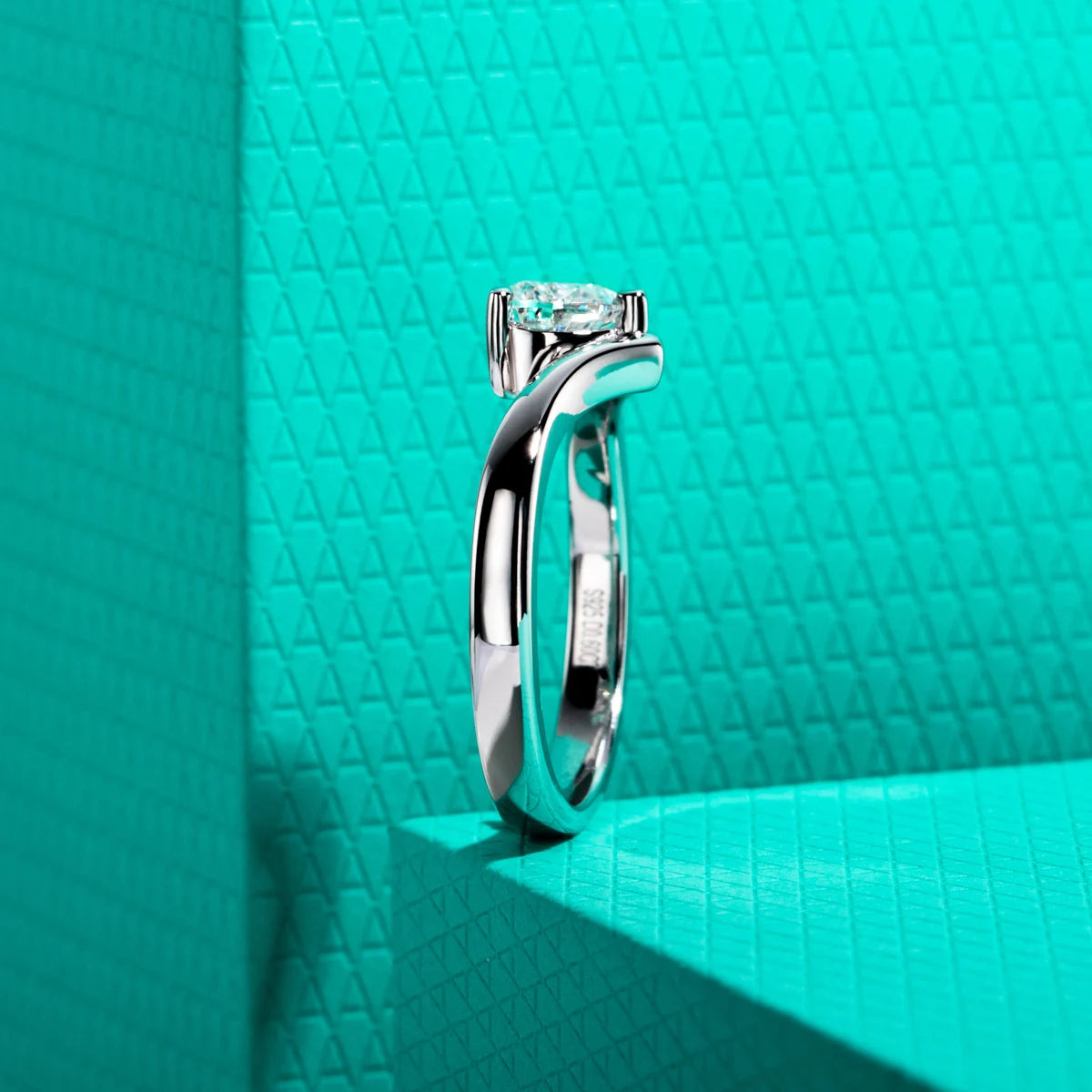 0.6ct heart cut moissanite engagement ring with certificate