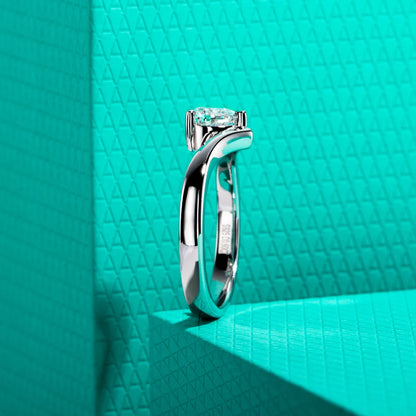 0.6ct heart cut moissanite engagement ring with certificate