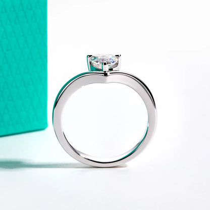 0.6ct heart cut moissanite engagement ring with certificate