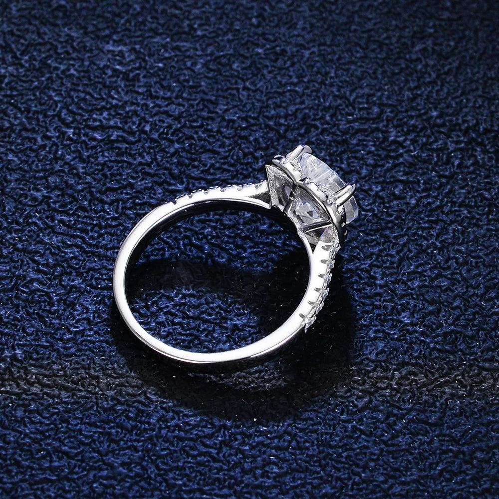 1-2 Carat Heart Shape. Moissanite Engagement Rings D VVS1.