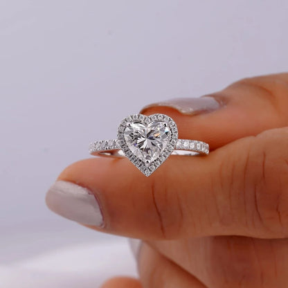 1-2 Carat Heart Shape. Moissanite Engagement Rings D VVS1. Best ring 