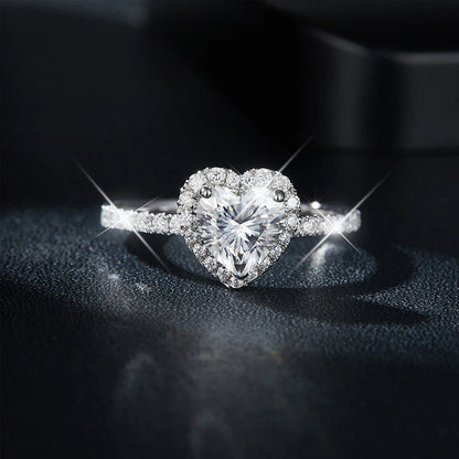 1-2 Carat Heart Shape. Moissanite Engagement Rings D VVS1.
