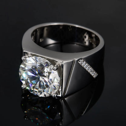 10 Carat D Color Moissanite Men's Ring – Luxury Diamond Look.