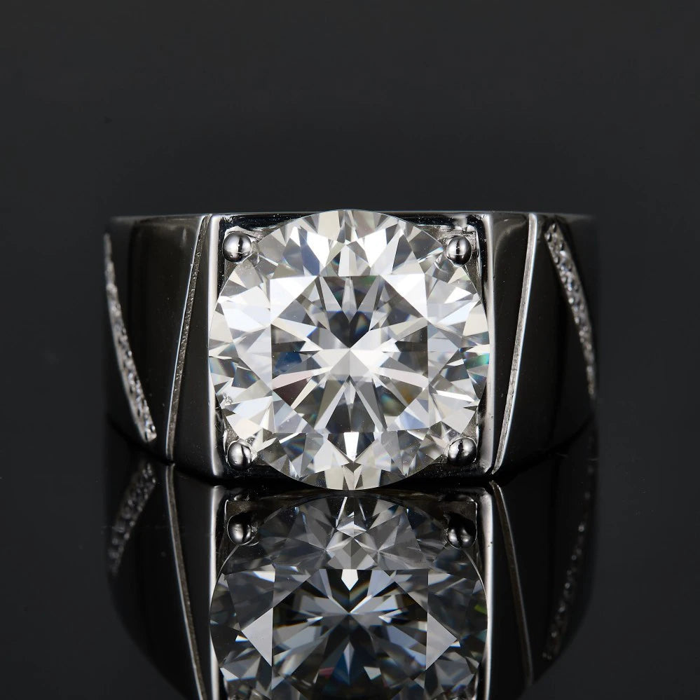 10 Carat D Color Moissanite Men's Ring – Luxury Diamond Look