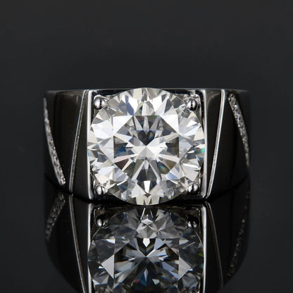 10 Carat D Color Moissanite Men's Ring – Luxury Diamond Look
