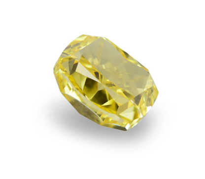 Loose Diamond. Vivid Yellow Color. 1.0 Carat. Cushion Cut. HPHT Diamond.