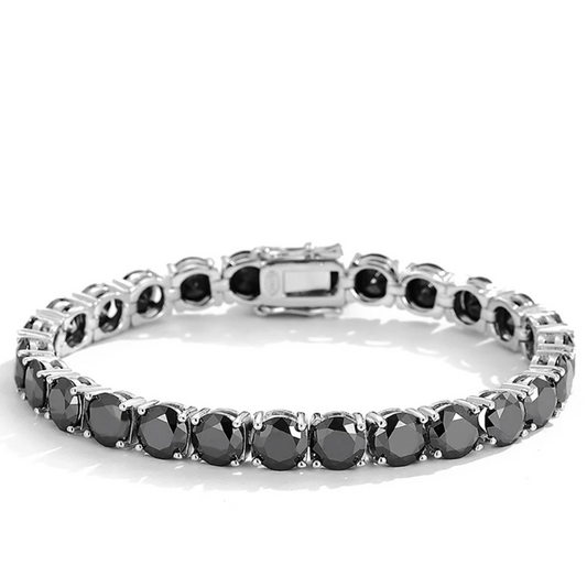 Moissanite Tennis Bracelets. Black Color. 3mm To 6.5mm Gemstones.