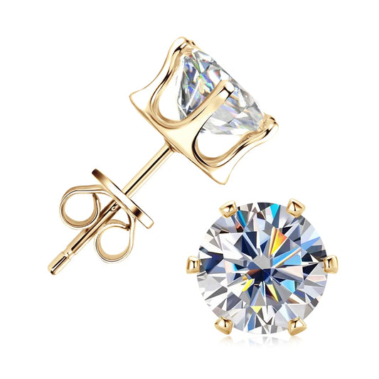 3 mm–9 mm große Moissanit-Ohrstecker in der Farbe D aus 925er Silber.