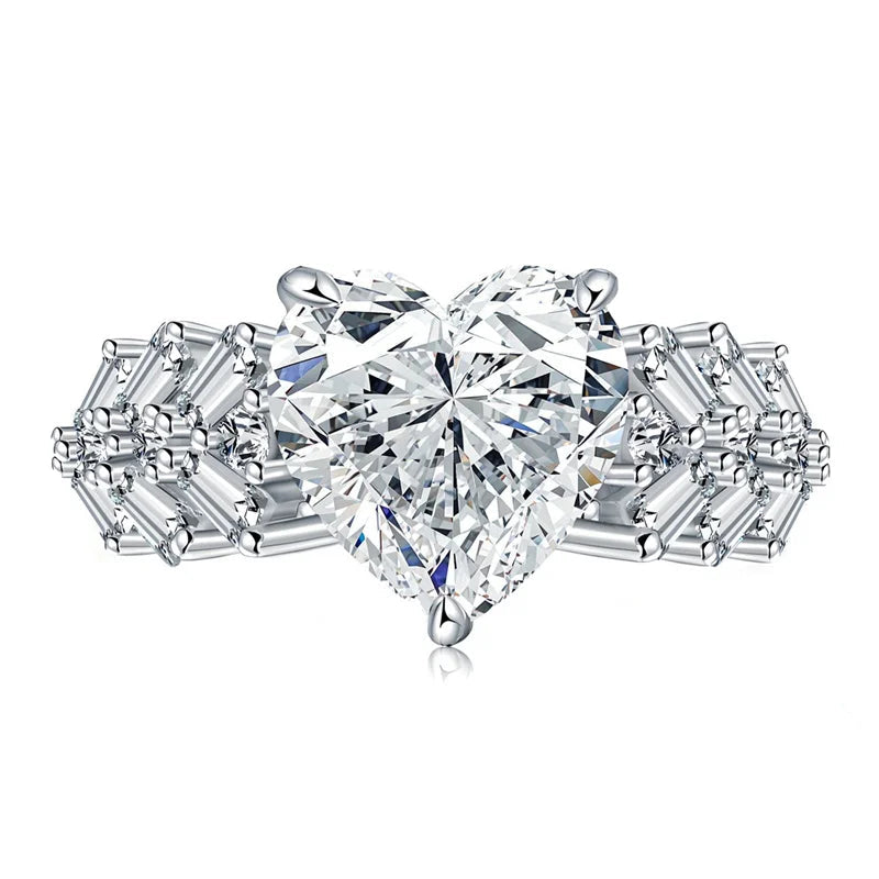 6CT Heart Cut Moissanite Engagement Ring