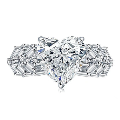 6CT Heart Cut Moissanite Engagement Ring