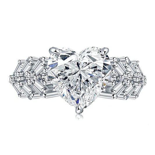 6CT Heart Cut Moissanite Engagement Ring