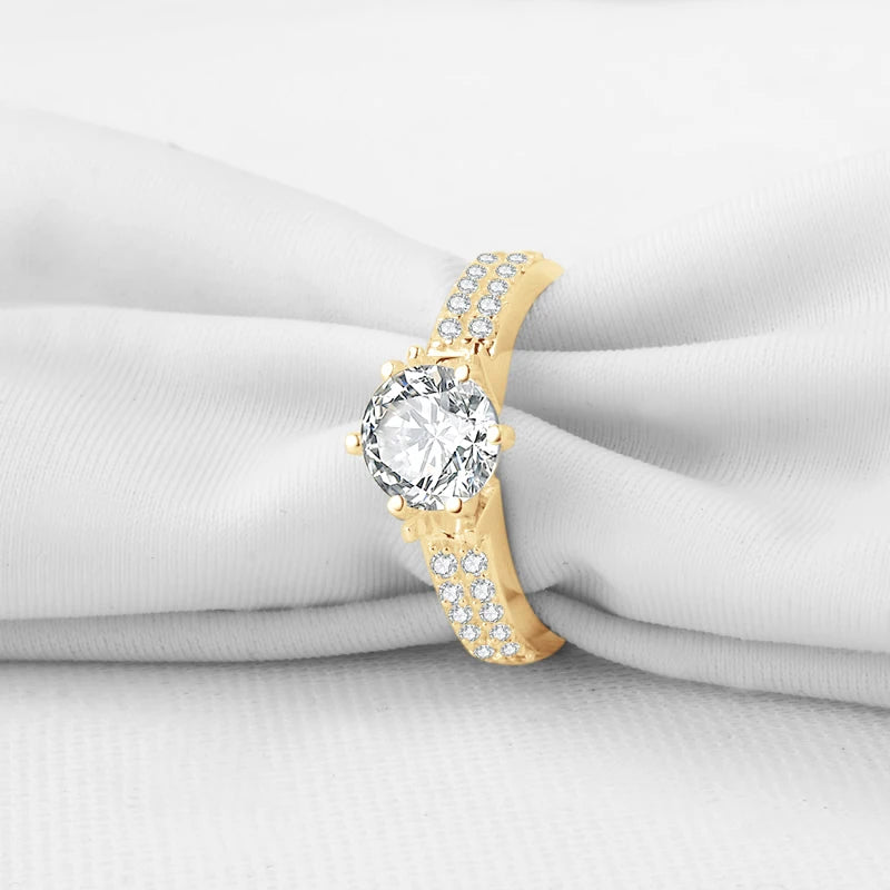 Women's 10K Gold 1.20ct Moissanite Engagement Ring.