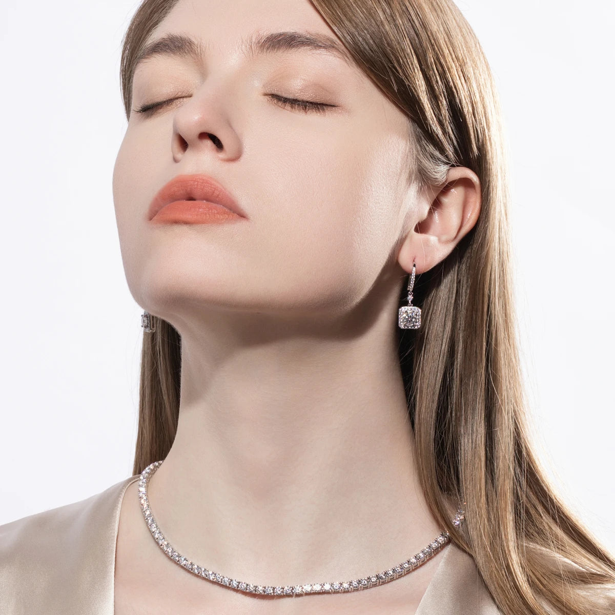 All Moissanite Drop Earrings. 2.0 Carat. D VVS1. Luxury Moissanite Earrings