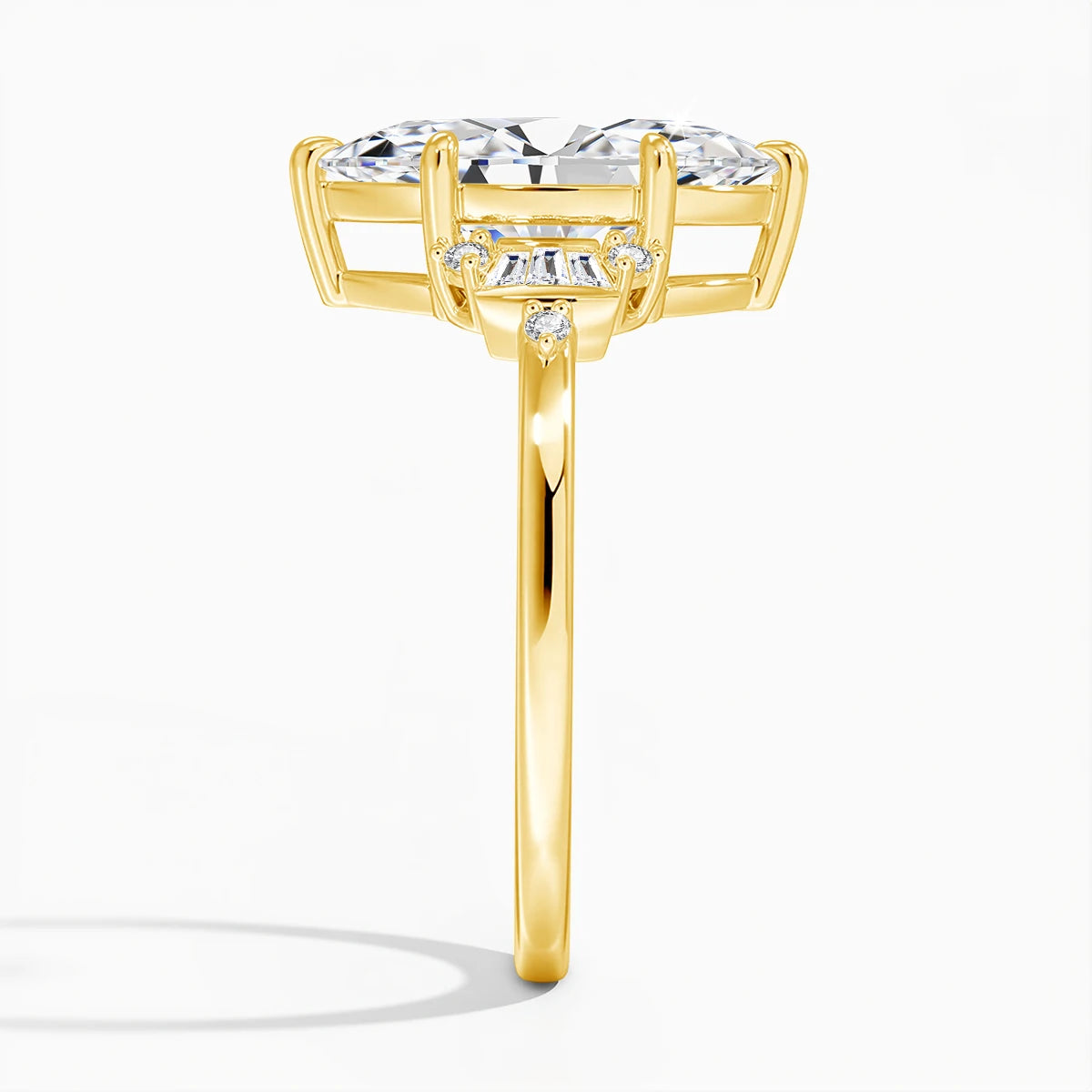 D VVS1 3CT Marquise Moissanite Solitaire Ring
