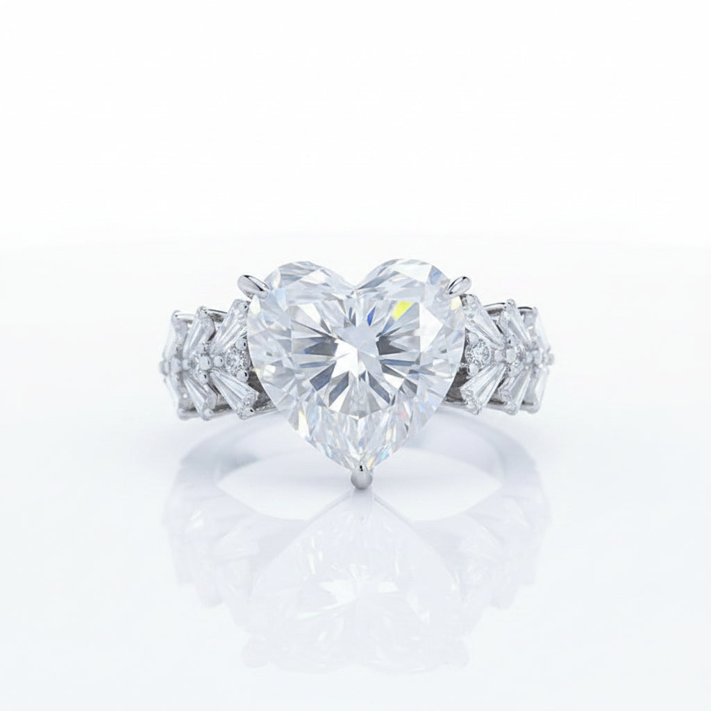 Brilliant 6CT Heart Moissanite Sparkle