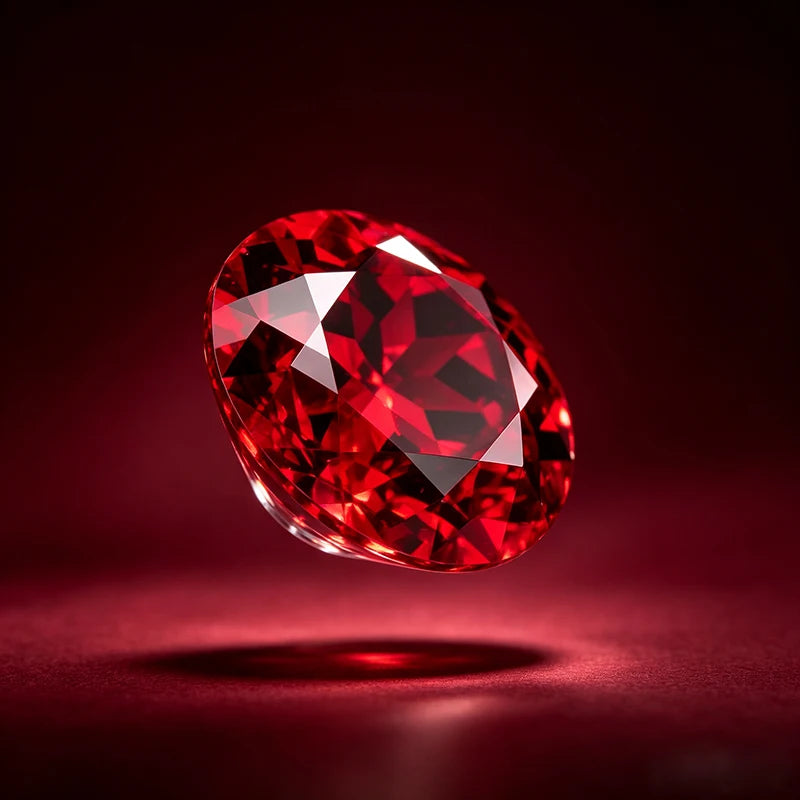 Certified lab-grown ruby round cut gemstone for fine jewelry making
