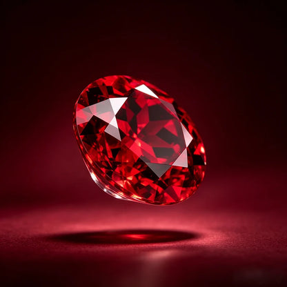 Certified lab-grown ruby round cut gemstone for fine jewelry making