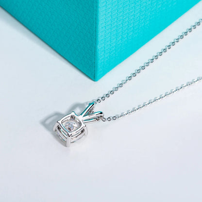 Cushion Cut Moissanite Pendant Necklace for Women 2 ct  to 5 ct.