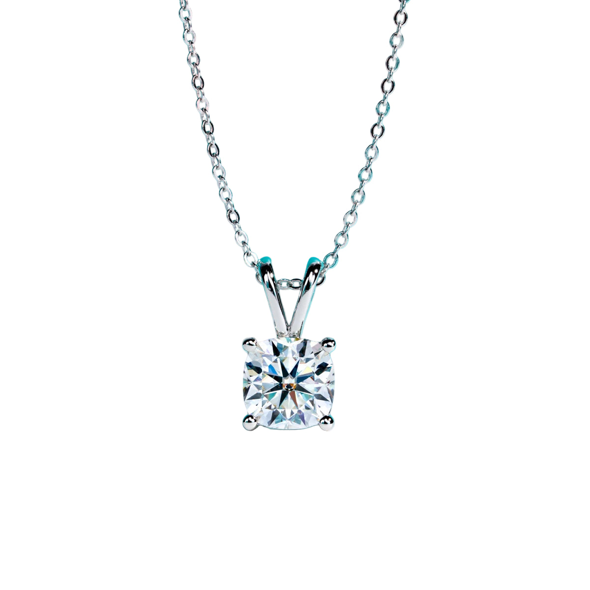 Cushion Cut Moissanite Pendant Necklace for Women 2 ct  to 5 ct.