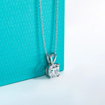 Cushion Cut Moissanite Pendant Necklace for Women 2 ct  to 5 ct. Luxury Jewelry