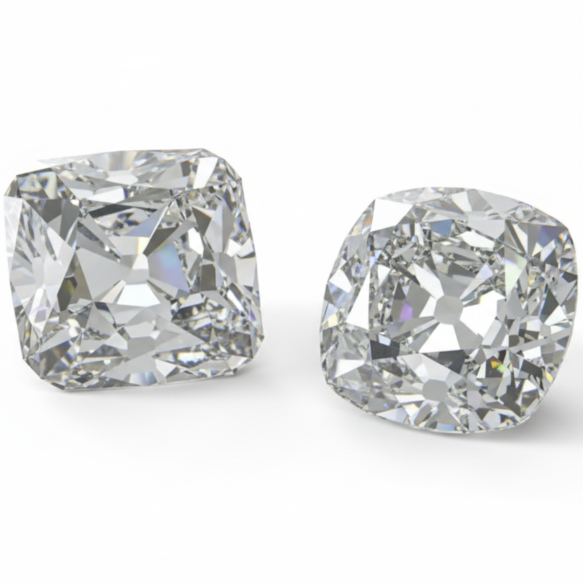 Cushion Shape. Loose Moissanite. Old European Cut
