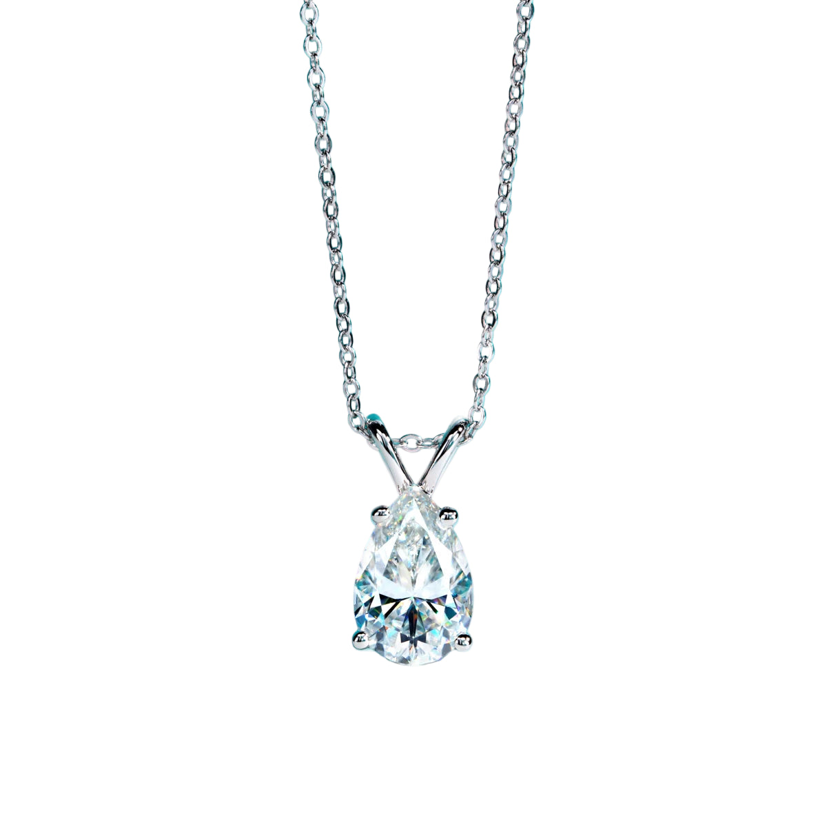 Elegant Pear Cut Moissanite Pendant Necklace (2ct – 5ct Options)