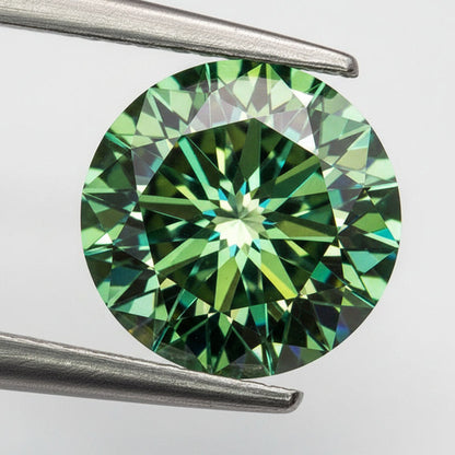 Green Moissanite Plum Blossom Cut 0.5–5.0ct GRA Certified natural color 