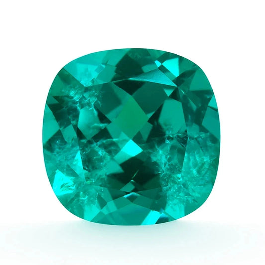 Cushion Shape Lab-Grown Garnet - Paraiba Tourmaline Color.