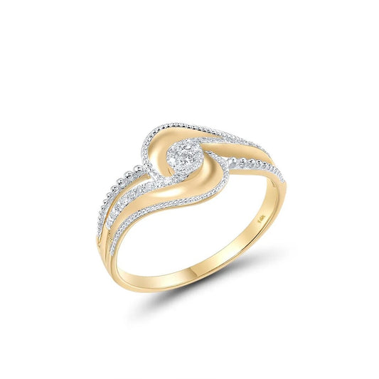 Luxury Natural Diamond Rings For Women. 14K Yellow Gold.