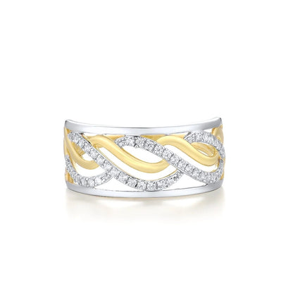 Elegant Diamond Rings. 0.20 Carat. 14K Yellow Gold.