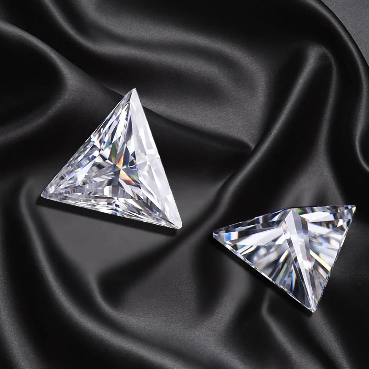 Triangle Moissanite Gemstones. White D Color VVS1. Loose Moissanite.